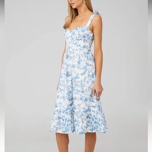 Sophia Rose Floral Eyelet Midi Dress
